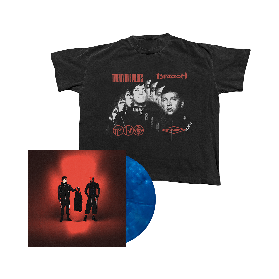 Breach Blue Vinyl + Faces T-Shirt Bundle