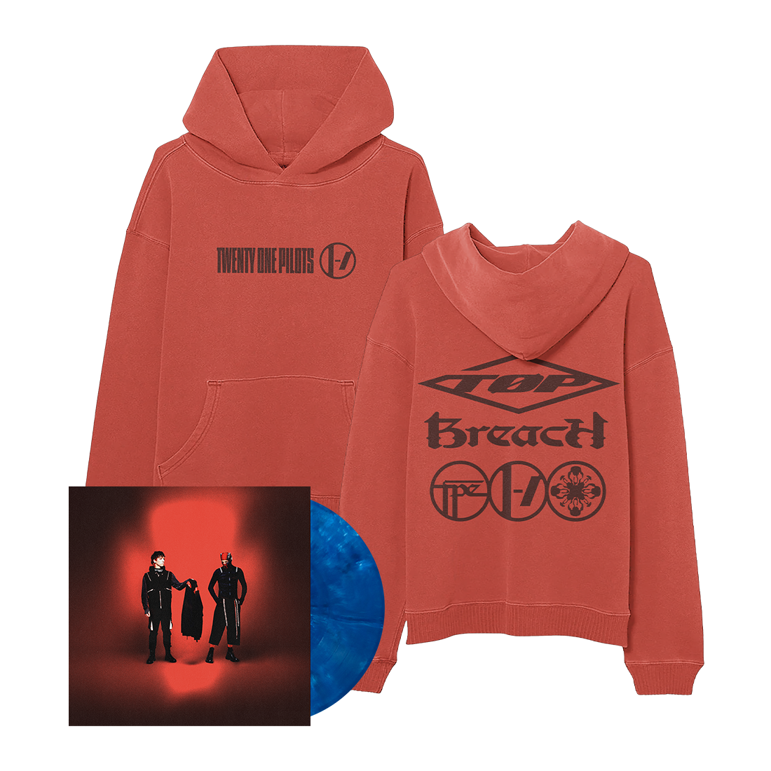 Breach Blue Vinyl + Red Hoodie Bundle